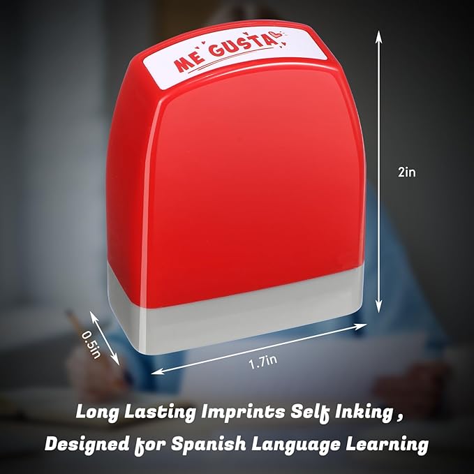 Jetec 16 Pcs Spanish Teacher Self Inking Stamps Teacher Gifts Motivation Grading Stamps for Signature Homework Reward Supplies(Rectangular)