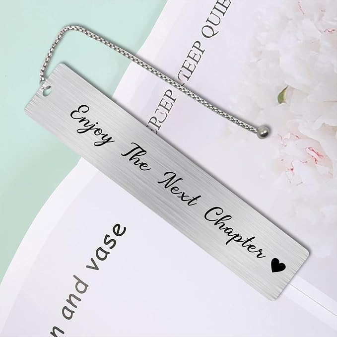 Jzxwan Enjoy The Next Chapter Inspirational Gifts - Graduation Bookmark for Him Her Students Boys Girls, Retirement Present for Co-Worker Staff, New Journey Gift Ideas for Reading Lover