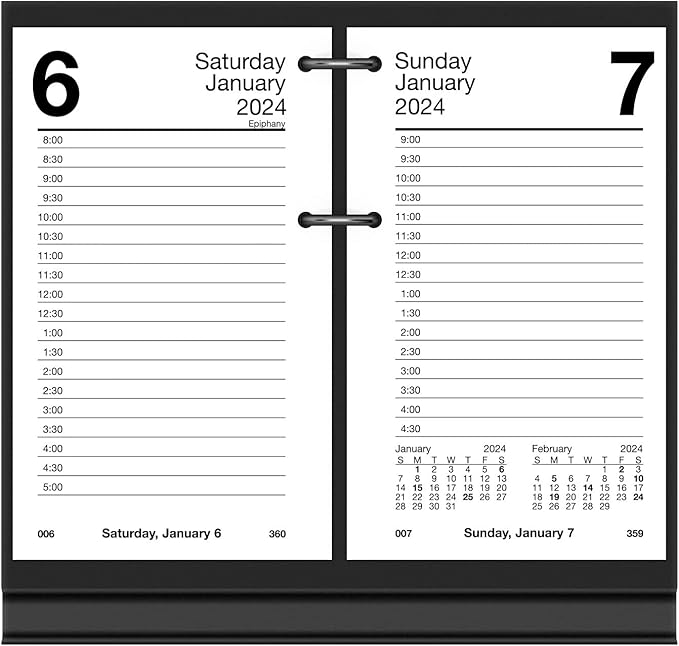 AT-A-GLANCE 2024 Daily Desk Calendar Refill, 3-1/2" x 6", Standard, Loose-Leaf, Recycled (E717R5024)