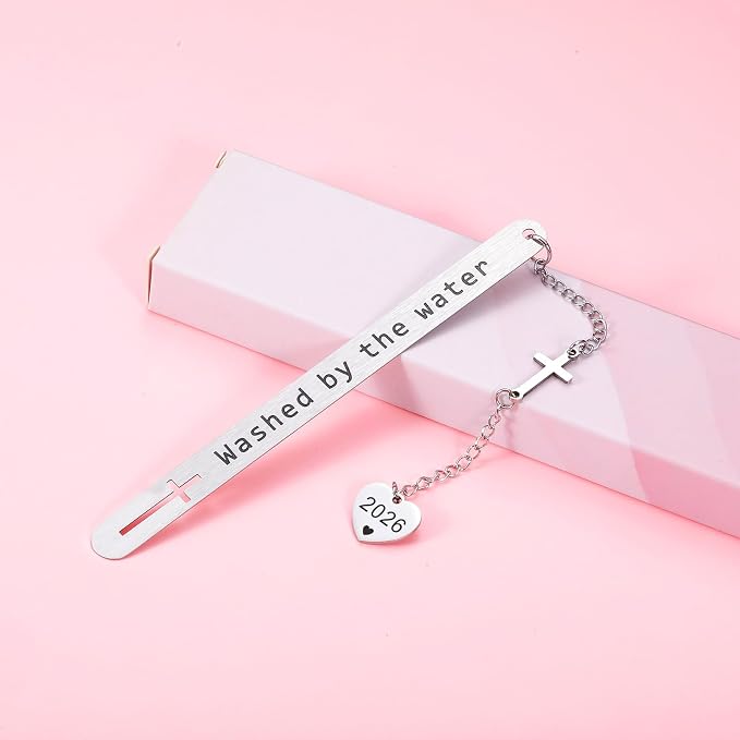 Baptism Gifts for Girls Boys 2026 Christian Bookmark for Teens Confirmation First Communion Christening Gift for Goddaughter Godson Godchild Baby Girl Baptism Gifts for Women Adult