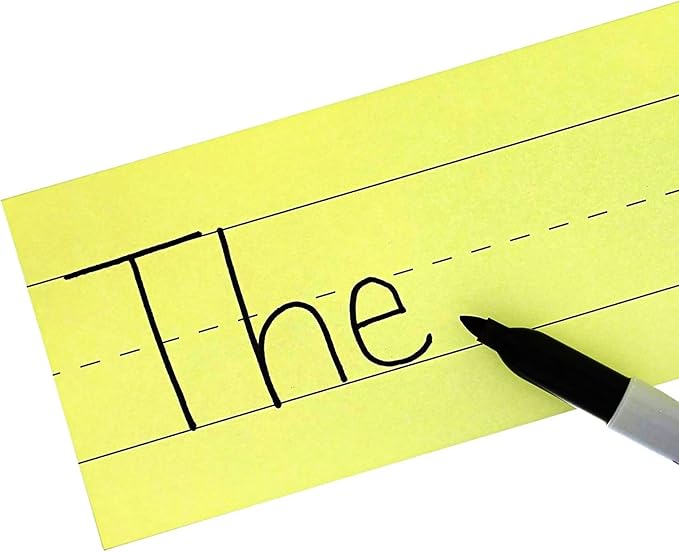 Juvale Colored Sentence Strips - 100 Count, 3 x 24 in, 5 Pastel Colors - Lined Paper Strips for Teacher Supplies & Classroom Organization