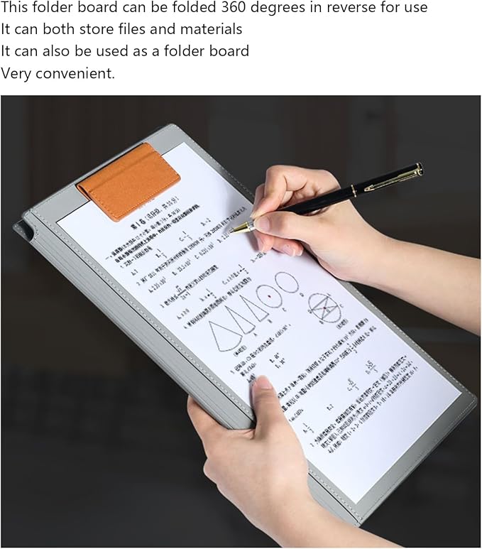 A4 Leather Padfolio Clipboard Folder, Leather Portfolio for Men and Women, Business Portfolio Binder, Business Card Holder Reciept Pocket A4 File& Document Sleeve, Notepad Clipboard