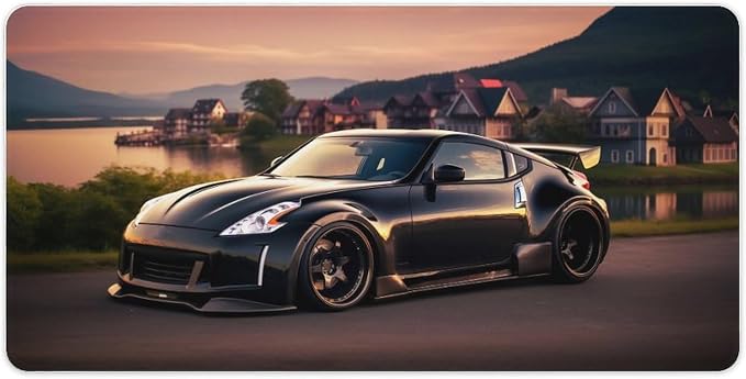 Large Mouse Pad Gaming Cool 370z JDM Cool Sunset Japanese Car Desk Mat Long Big Mousepad Extended Keyboard Computer Pad Office Desk Organizers and Accessories 23.6 x 11.8 inch