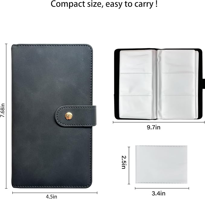 Leather Professional Business Card Holder Book Organizer, 240 Card Slots Capacity Booklet, Premium PU Name Cards Storage Folder with Soft Cover, Credit Card Binder Holder for Men/Women (Light black)