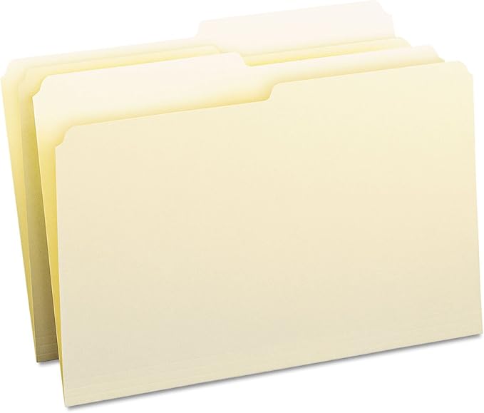 Smead File Folder, 1/2-Cut Tab, Assorted Positions, Legal Size, Manila, 100 per Box (15320)