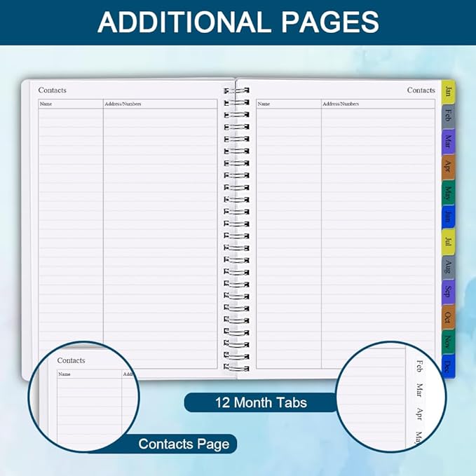 2026 Planner - 2026 Weekly & Monthly Planner from January 2026 to December 2026, Easy to Organize Your Daily Life, Medium 6.5" x 8.5", Blue Watercolor