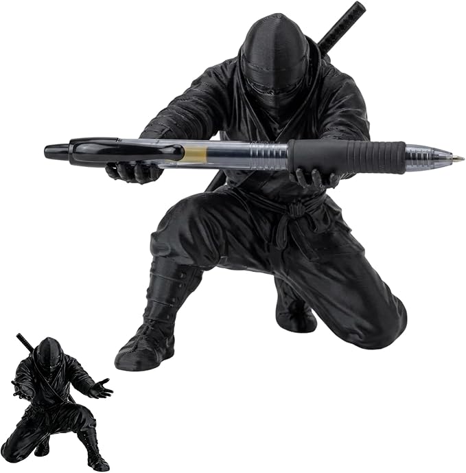 Ninja Pen Holder, Ninja Warrior Accessories, Desk Organizer for Office Supplies, Compact Ninja Themed Pen Stand with Multiple Slots for Pens and Pencils, Unique Ninja Decor for Home and Office Use