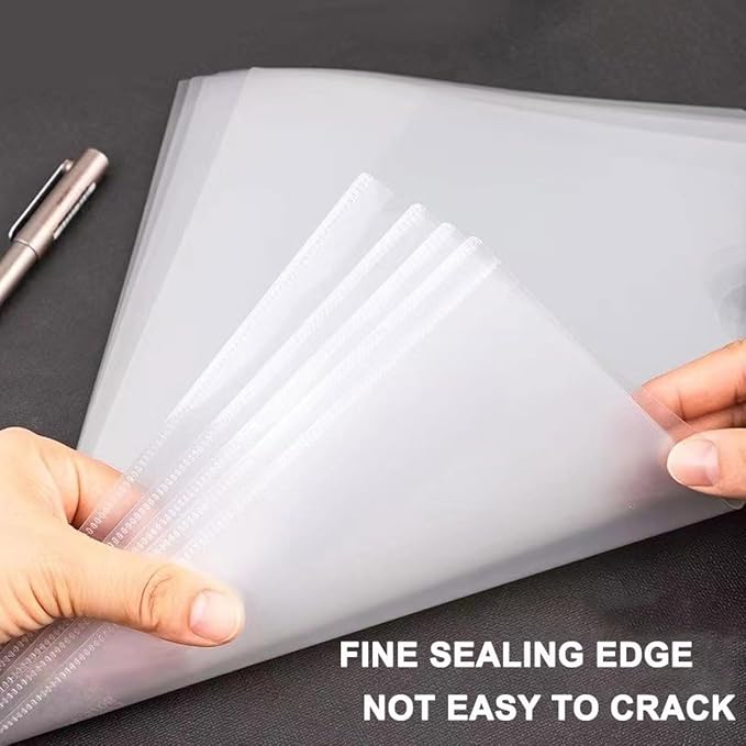 20PCS A4 Plastic Clear Document Folders Copy Safe Project Pockets Clear Plastic Folder Project Pockets Poly Sleeve Folders Transparent Color