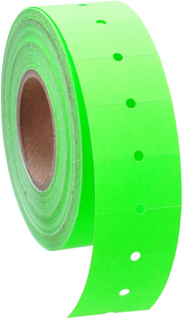 Fluorescent Green Removable Adhesive Labels to fit Towa® GS Series/Halmark/Century Price Guns 16 Pack (Free Ink roll Included)