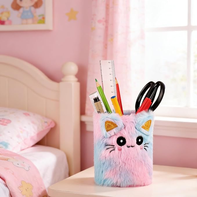 Cute Pen Holder for Office Desk Accessories Aesthetic Cute Cat Home Decor Makeup Brush Holder Pencil Cup for Girls Boys Birthday Gifts for Women Girls