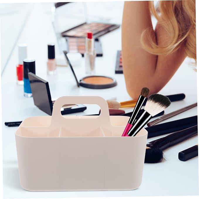 SHINEOFI Multiuse Desk Caddy with Handle Sturdy Organizer for Art Supplies Office and Craft Storage Portable Divided Tote for Students and Aesthetic and Functional Storage Box