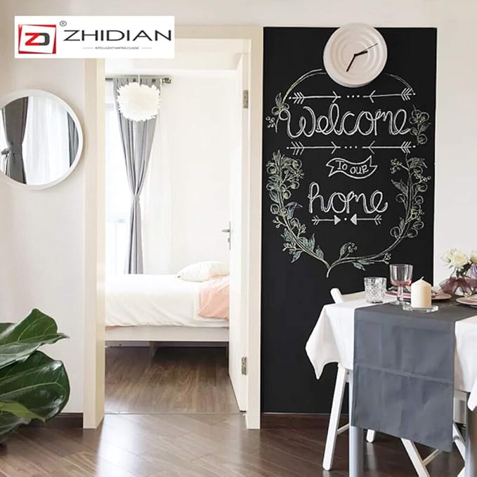 Chalkboard Roll Magnetic Receptive Blackboard Wall Sticker with Chalks, 36" x 24", Non-Adhesive Back Removable Reusable Thick Chalkboard for School Classroom/Office/Home