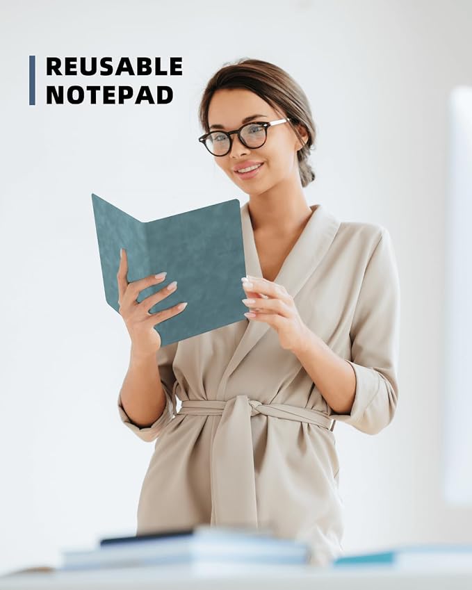 Portable Small White Board Dry Erase Board, Reusable 9.5 * 6.6in Notebook Memo, Office Home Supplies Desk Accessories MH760 (Black)