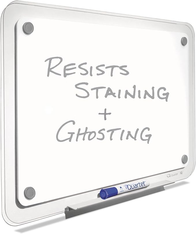 Quartet iQTotal Erase Marker Board, 11 x 6 3/4 Inches, White, Translucent Frame (TM1107)