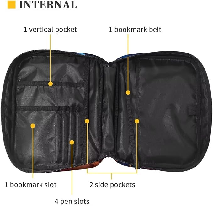 Coldinair Football Lightening Fire Bible Cover for Men Teen Kids Bible Covers Case Case with Durable Handle Pocket and Zipper Bible Journal Case Nylon Bible Protector