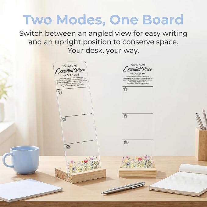 Sticky Note Holder Acrylic Monitor Memo Board Desk Organizers and Accessories Desk Decor Post It Note Holder with 200Pcs Sticky Notes Team Appreciation Employee Thank You Desk Sign
