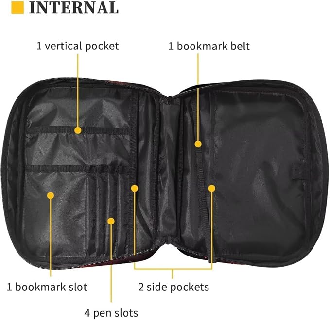 Coldinair Fire Soccer Large Bible Cover with Handle and Bookmark Bible Carrying Book Case for Kids Teen Nylon Church Bag Bible Protective for Men,Flame Water Standard Large Size Bible Covers