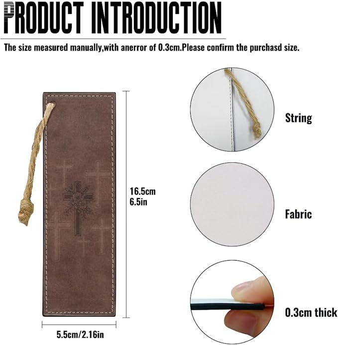 Vintage Religious Cross Bible Case with Bookmark Waterproof Bible Cover Case for Women Lightweight Bible Bag with Handle Pockets Church Book Bag Brown