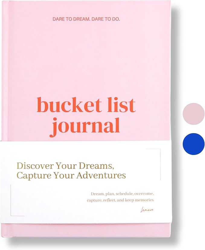Lamare Bucket List Journal with Guided Prompts – 200+ Ideas to Dream, Plan & Reflect | Minimalist Hardcover Adventure Bucket List Book | Gift for Couples & Individuals