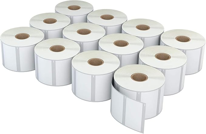 12 Rolls Compatible with 30334 Direct Thermal Shipping Labels 2-1/4" x 1-1/4" for FBA/FNSKU/Barcode/UPC Labels Compatible with Label Writer 450, 4XL, Rollo & Zfebra Desktop Printers