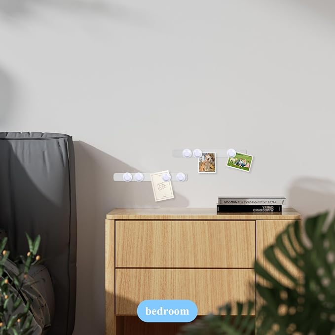 Magnetic Board - 2PCS Frameless Stainless Iron Magnetic Strips with Adhesive Backing, Magnet Board for Wall - Magnet Bulletin Memo Board, Includes 7 White Magnets for Office Home School Fridge