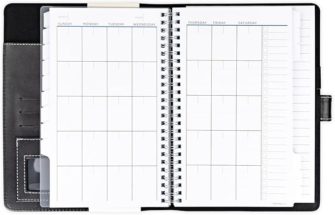 See It Bigger Medium 15-Month Undated Padfolio Planner – 9" x 7" Monthly & Weekly Dated Organizer with Removable Lined Notebook, Interior Pockets, and Large Print for Work & Personal Use
