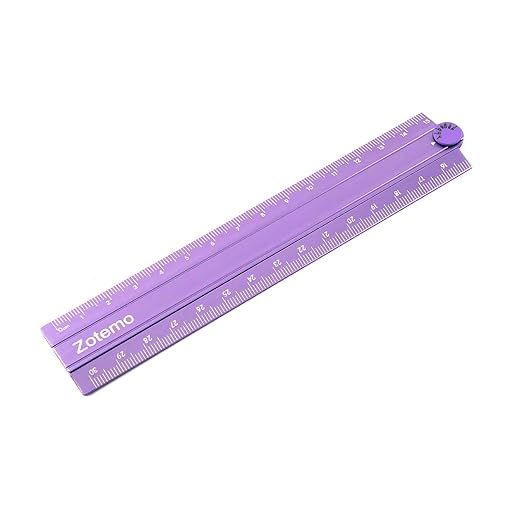 2-in-1 Foldable Metal Ruler & Protractor -15cm Compact to 30cm Extended, Precision Laser Etched Metric Scale, Aluminum Folding Small Ruler for Planner Journaling Drafting Drawing (Lavender)