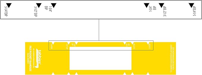 Tabbies File Pocket Handles, 9.63 X 2, Yellow/White, 4/Sheet, 12 Sheets/Pack