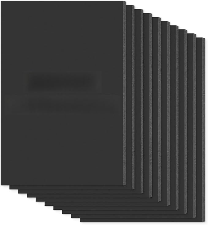 Mat Board Center Premium Black Foam Core Board - 20x30 Inches, 3/16" Thick - 10 Pack, Acid-Free - Ideal for Mounting, Crafts, Art, and Presentations