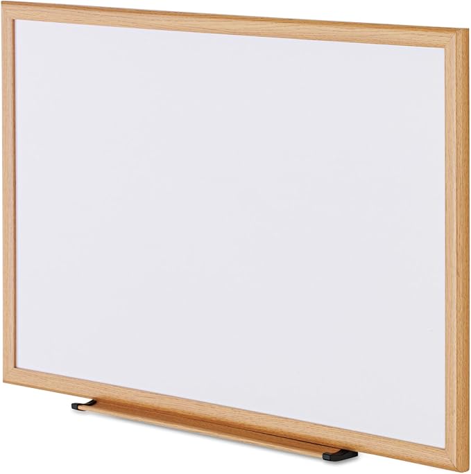 Universal Dry Erase Board, Melamine, 36 x 24, Oak Frame (UNV43619)