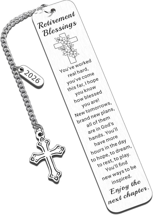 Christian Retirement Gift for Woman Man 2026, Retirement Blessings Bookmarks for Reading Woman Man Coworkers, Happy Retirement Devotional for Women Friends, Religious Happy Retired Going Away Gifts
