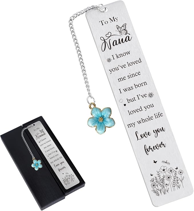 Grandma Nana Bookmarks Gifts - Grandma Gifts from Grandchildren, Granma Bookmark from Granddaughter Grandson, Mothers Day Retirement Christmas Birthday Present for Grandmother Granny