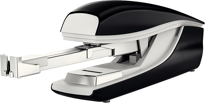 Leitz 55230195 Stapler, 40 Sheet Capacity, Ergonomic Metal Body, Includes Staples, Flat Clinch, NeXXt Range, 55230095 - Black