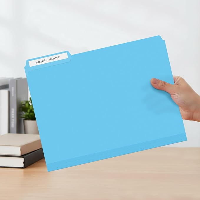 Comix Plastic Colored File Folders, 30 Pack, 1/3-Cut Tabs, Letter Size 8.5x11, 6 Assorted Colors, Poly Folders for Documents, Office, Home, School Organization