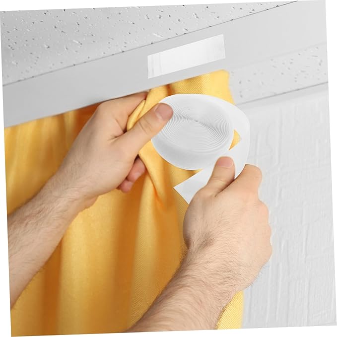 Heavy Duty Double Sided Tape for Curtains Wide Sided Strips Strong Adhesive Picture Mounting Tape Non-Slip Attachment for Rods Hinges