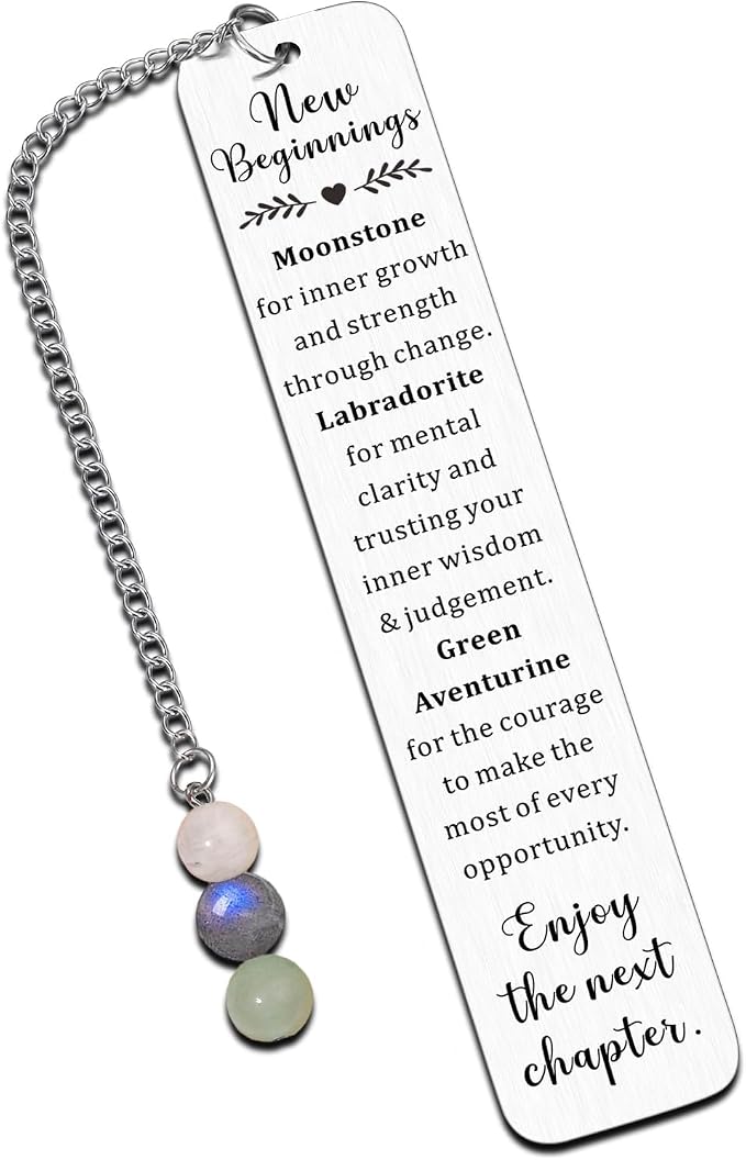 Welcome Gifts for New Employees - New Beginnings Gifts for Women Natural Crystals Bookmark Coworker Leaving Goodbye Farewell Gift for Women Going Away Gift for Friends Anxiety Relief Healing Crystals