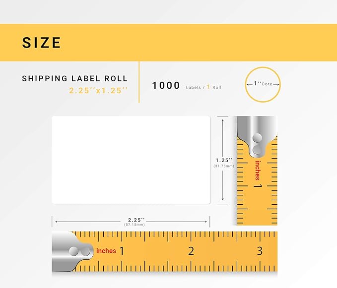 HOUSELABELS 2.25" x 1.25" Address Labels on 1" Core Compatible with Zebra and Rollo Printers, 34 Rolls / 1,000 Labels per Roll