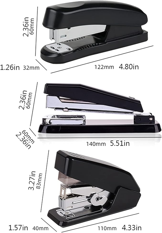Liudan Stapler Stapler Handheld Stapler Rotating Stapler Classroom or Desktop Accessories Can Hold 20 Paper Pages 3 Colours Office Stapler (Color : Blue, Size : C)