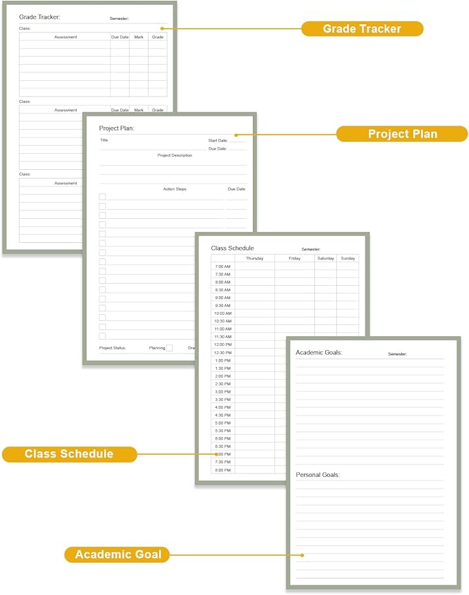 Academic Planner for 2026-2027 or Anytime – 5.8" x 8.5" Undated Weekly Student Planner For Homeschool, High School, College & Nursing Students, 200 Pages, Green