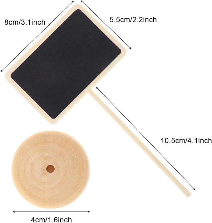 Chalkboard Labels Mini Chalkboards Signs, 12 Pack Small Chalkboards Blackboard with Easel Stand for Weddings, Birthday Parties, Message Board Signs and Event Decorations (6.3Inches Height)
