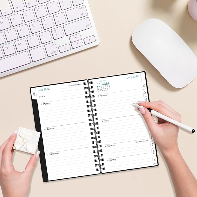 2026-2027 Pocket Planner/Calendar - 2026-2027 Weekly & Monthly Planner from July 2026 to June 2027, 12 Months Tabs, 3.75" x 6.75", Green