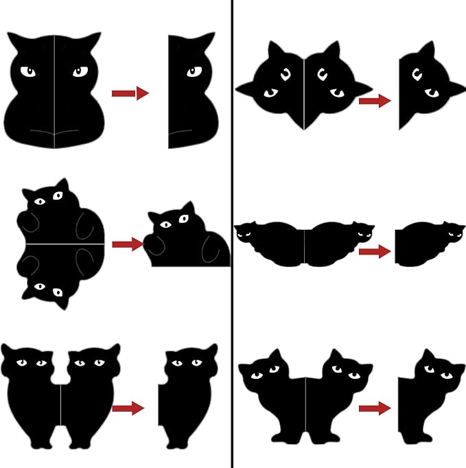12 Pcs Magnetic Bookmarks, Black Cat Bookmarks for Women, Cute Cat Book Mark Clips Set, Magnetic Book Page Clips, Kawaii Bookmark for Women, Teachers, Students
