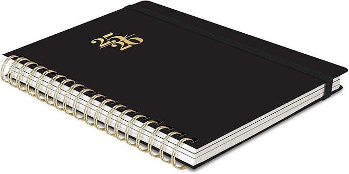Orange Circle Studio Academic 2026 Planner, Amazon Exclusive, Black, Tri-Tab Planners, August 2025 to December 2026, 9.6" x 7", Monthly & Weekly Planner Calendar for School or Work, Note Pages