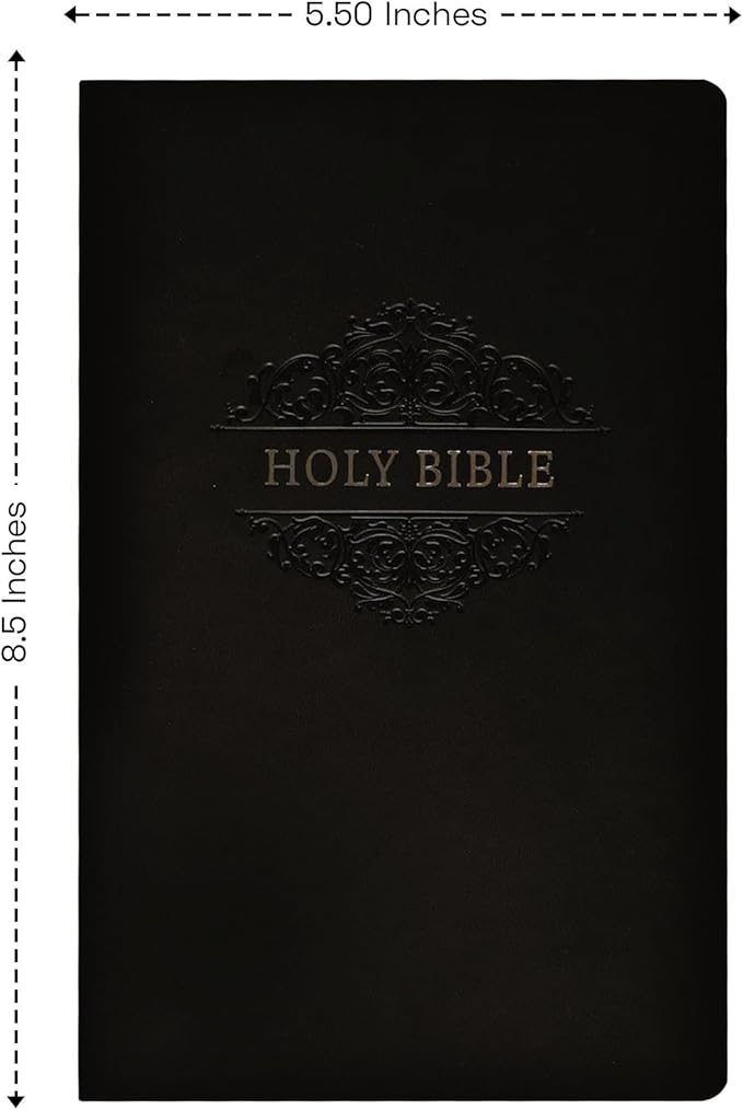 Personalized Soft Touch NIV Thinline Holy Bible with Custom Name on Lower Right Corner of Faux Leather Cover | Small Print | Custom Gift for Christian & Religious Celebrations | Black