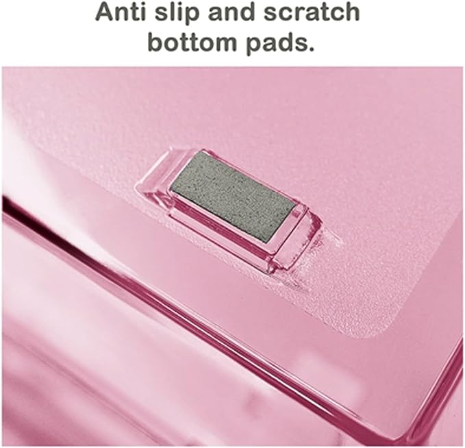 Acrimet Facility 3 Tier Letter Tray, Side Load, Letter Size/A4, Desktop File Organizer, Plastic (Clear Pink Color)