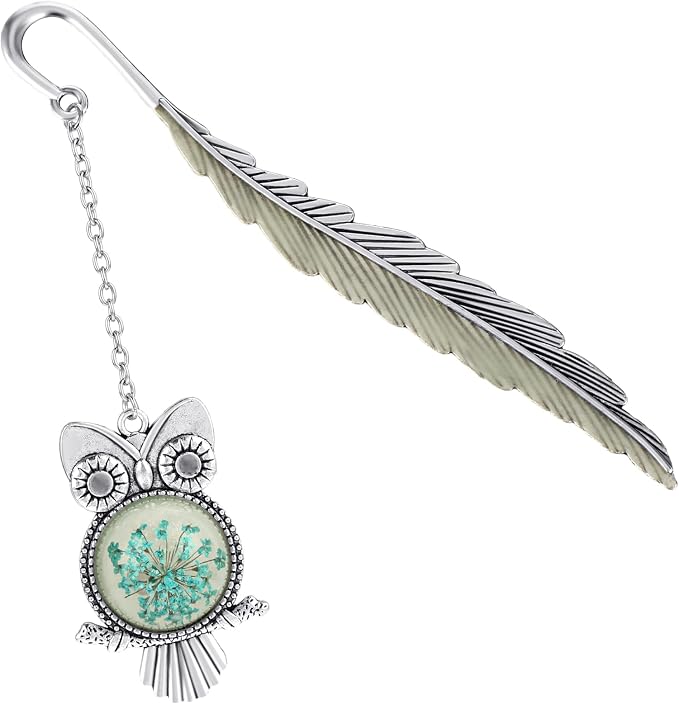 Jeffdad Fantasy Luminous Bookmark Gifts for Women Girls, Cool Glow in The Dark Butterfly & Owl Bookmarks (Silver)