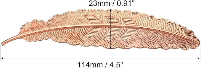 PATIKIL Metal Feather Bookmarks, 6 Pack Book Marks Page Markers Birthday Appreciation Gift for Women Teacher Reader Book Lovers, Rose Gold