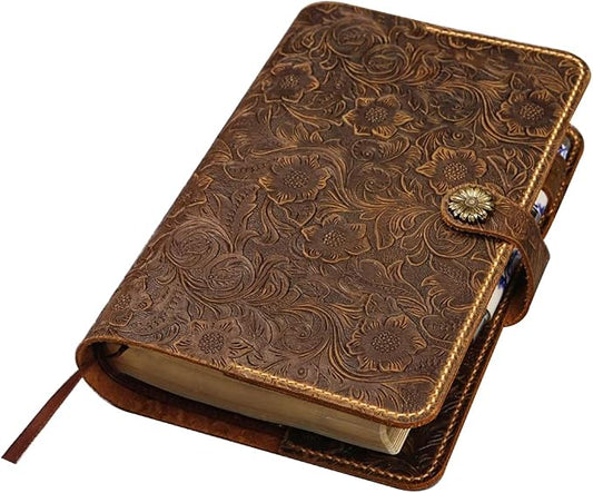 Embossing KJV Holy Bible cover, Custom leather holy bible book case cover for women, christian gifts for women V02-LBC09C