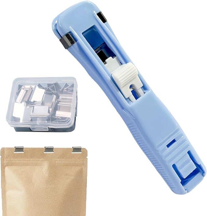 Binder Stapler - Quick Single-Slide Binding System, 45 Sheets Capacity, Clam Clip Dispenser, Push Stapler | Binder Clips for Office School Classroom Home Craft Book