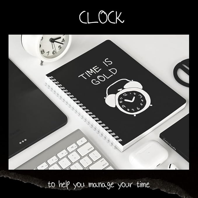 Monolike Little Doodle 4 Month Study Planner, Clock - Academic Planner, Weekly & Monthly Planner, Study plan